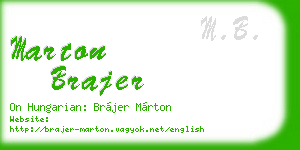 marton brajer business card