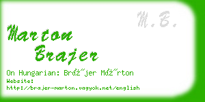 marton brajer business card
